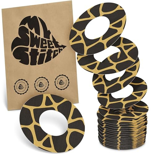 MySweetStitch 25 Ringpatches für FreeStyle Libre 2/Select rund Savannah | Stabilisiert ablösende Ränder, Mitte bleibt frei, wasserfest und flexibel, bis zu 15 Tage Halt