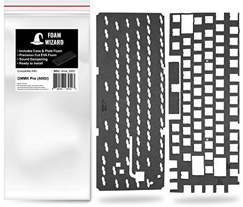 Foam Wizard - Keyboard Foam Compatible with Glorious GMMK Pro Mechanical Keyboard ANSI Layout Includes Case and Plate Foam - Noise Suppression - Laser Cut - Pure EVA Foam - Easy to Install