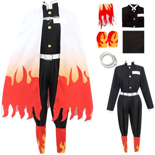 TFRVMA Rengoku Kyoujurou Cosplay Costume Rengoku Cosplay Outfits Kimono Halloween With Cloak