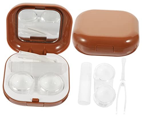 DOITOOL Contacts Lens Case 2 Sets Box Case Lens Holder Cosmetic Lens Container Color Contacts for Eyes Color for Eyes Make up Kits Contacts-Lens Case Travel Hard Color Abs