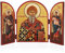 NKlaus Heiliger Spiridon Ikone Triptychon MDF-Holz 25x16cm Christlich 13797
