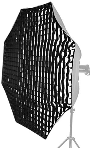 griglia softbox ottagonale,HUIOP 140 cm / 55 pollici Fotografia Ottagono Softbox Griglia Griglia a nido d'ape nera Softbox Riflettore Prodotti per ritratti Accessori fotografici