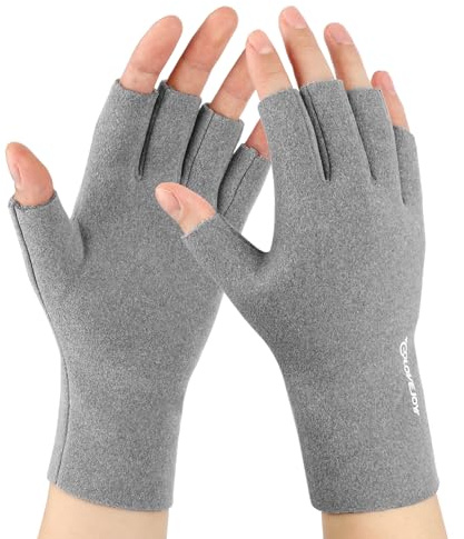 AYPOW Fingerlose Handschuhe Damen, Winter Thermal Darlon Winddichte Handschuhe mit Fleece Futter, Halbfinger Handschuhe Tägliches Fahren Arbeiten Tippen Schreiben Handschuhe Fäustlinge Geschenke Damen