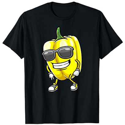 Dancing Bell Pepper With Sunglasses Capsicum Vegetable T-Shirt
