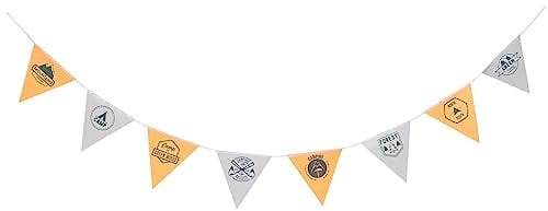 PRETYZOOM Camping String Flag Pennant Banner Flags Paper Triangle Flags Campsite Banner Sign Garland Tent Fabric Wreath Outdoor Camping Party Banner Party Flag Wedding Baby Polyester