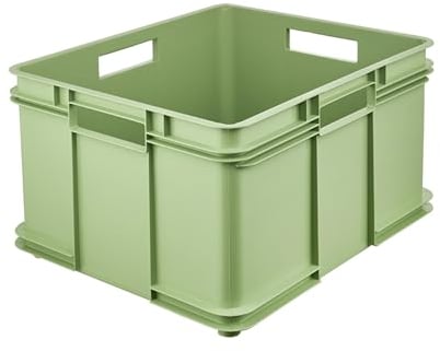 keeeper Transportbox mit Tragegriffen, Euro-Box XXL, 52 x 43 x 28 cm, Bruno Eco Line, Grün (Eco Grass Green)