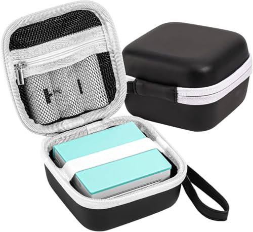 ProCase Tragetasche für Mini Portable Small Printer Tragbarer Etikettendrucker Reiseeuti Aufklebermaschine Hülle -Schwarz