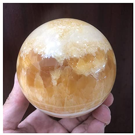 CZAOINCU Raumdekoration Wohnkultur Natürliche Kristalle Quarz Honig Calcit Kugel Ball Steine ​​Zimmer Home Office Aquarium Dekoration Zubehör Edelstein (Size : 8-8.5cm)