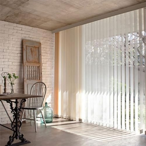 LRYELWA Made to Measure White Vertical Slats Blinds,Vertical Window Blinds for Patio Sliding Doors,Light Filtering Thermal Insulated Privacy Blinds,Width x Height (110cm x 200cm(43in x 79in))