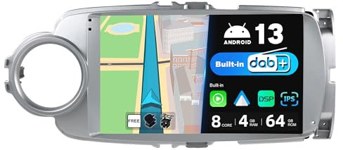 BXLIYER - [INTEGRE Dab] - Android 14 Autoradio pour Toyota Yaris GRMN (2011-2018) - Carplay/Android Auto - 4G+64G - LED Caméra + MIC - 2 Din IPS 9 Pouce - Volant 360-CAM Fast-Boot WiFi DSP Bluetooth