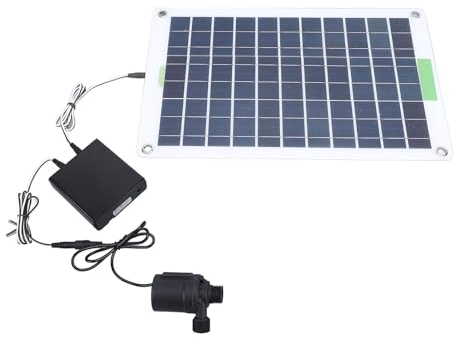 Bomba de Agua Solar, Bomba Sumergible con Panel Solar con Caja de Almacenamiento de Batería, Bomba de Fuente para Estanque Pequeño Al Aire Libre, Patio, Jardín, Pecera