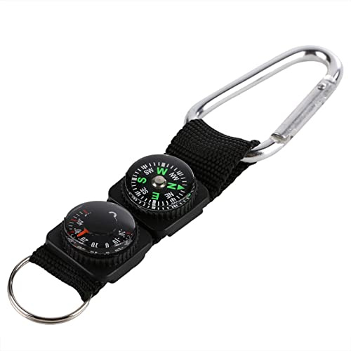 WPKD BLUEIY 3-in-1 Kompass und Thermometer Schlüsselanhänger, Multifunktional Wasserdicht Mini Tragbar Karabinerhaken Thermometer Kompass Schlüsselanhänger für Outdoor Camping Wandern
