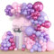 Kit Arco Palloncini Viola, 114pcs Palloncini Compleanno Lilla Rosa con Palloncini Metallizzati Viola e Rossi, Ghirlanda Palloncini Viola per Battesimo Bimba, Matrimonio, Compleanno, Baby Shower Deco