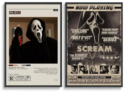 LJXOSKMK Scream Poster, Ungerahmt, 30 x 45 cm, Vintage-Horror-Film, Leinwand für Schlafzimmer, Ästhetische Wandkunst und Drucke, Stil 10