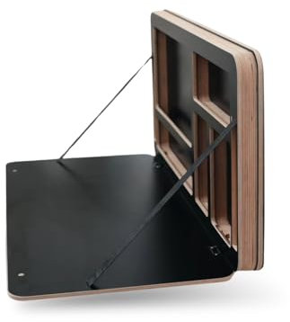 Nordestic NordicDesk – Schreibtisch klappbar, Wandschreibtisch aus Holz mit Wandmontage, platzsparendes Home Office mit Laptop-Fach (Schwarz)