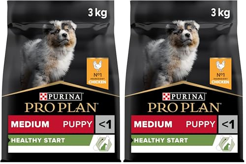 Pro Plan Grain Free Medium Puppy Healthy Start, Welpenfutter trocken, reich an Huhn, 2er Pack (1 x 3 kg)