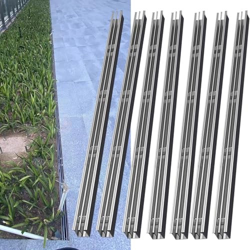 Ablaufgitter Abflussgitter Außenbereich Gestanztes Metall Drainagegitter Schmal, Langlebig Entwässerung Rinnenrohre Und Kanalisation Gitterroste, Eingebettet Anpassbare Längen Grabenabfluss-Kit(Slim 7