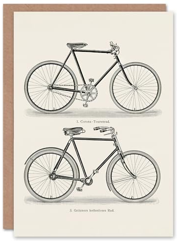 Artery8 Meyers Lexikon Art Card Vintage Bicycle Illustration