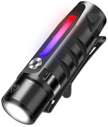 BORUIT RJ28 Mini Taschenlampe mit Atem-Seitenlampe, Wiederaufladbare Kleine | 410 LM Schlüsselanhänger Flashlight, Magnetisch mit Clip, IP66 wasserdicht, für Camping, Reparaturen, Notfall
