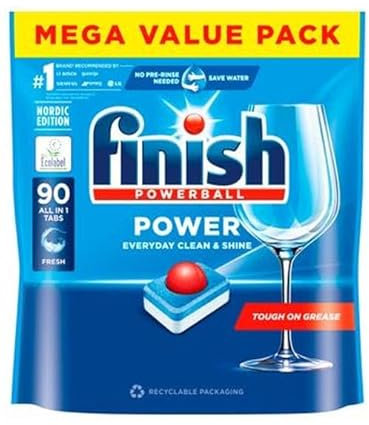 2 PACK - FINISH POWERBALL - everyday clean & shine - 90 TABS all in one - 180 lavaggi