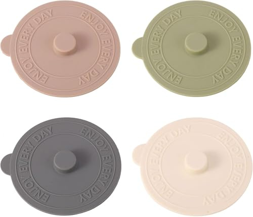 4 Pack Silicone Cup Lids, 10cm Reusable Stretchable Drink Covers