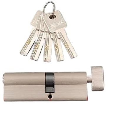 Türschloss Zylinder Schließzylinder, Sicherheitsschloss, Kern, Türzylinder, Innenraum, Schlafzimmer, Wohnzimmer, Griff, Messingschloss, 5 Schlüssel(90MMPKnob 40 and50mm)