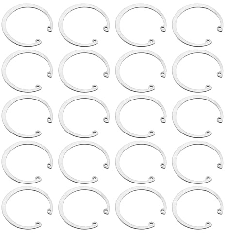 QUARKZMAN 20 Stück Sprengringe 50mm Innen-Sicherungsring Scheibenring 304 Edelstahl Sicherungsscheiben C-Ringe Für Nutenwellen Bolzen Silberfarben