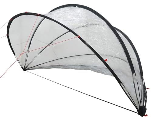 vidaXL Pool-Dome Transparent 336 x 322 x 160 cm PVC, Garten und Terrasse, modernes Outdoor-Dom, UV-Schutzverdecke, faltbare Poolabdeckung, Wasser für Sommerpools
