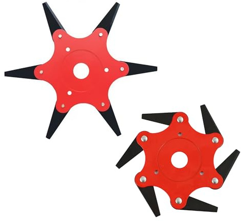 BAPPKON Testina Universale per Decespugliatore, 22,9 cm × 6 Denti con Punta in Carburo per Taglia Erba, Spine, Cespugli, Viti (Confezione da 2)