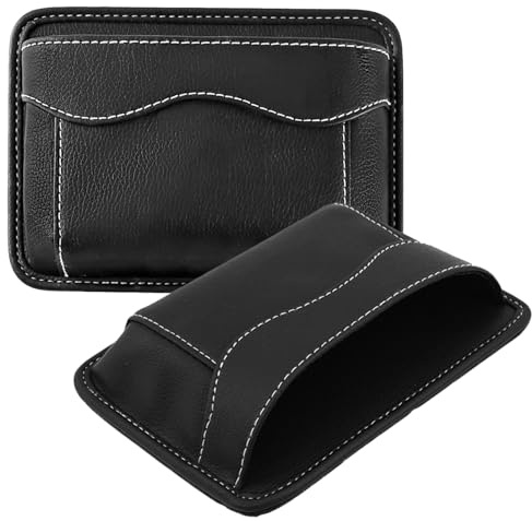 GUOYOU 2 Piezas Organizador lateral para asiento de coche, mini organizador de piel, bolsa lateral de almacenamiento para asiento de coche, adecuado para Móviles, Llaves, Paquete de Tarjetas y Piezas