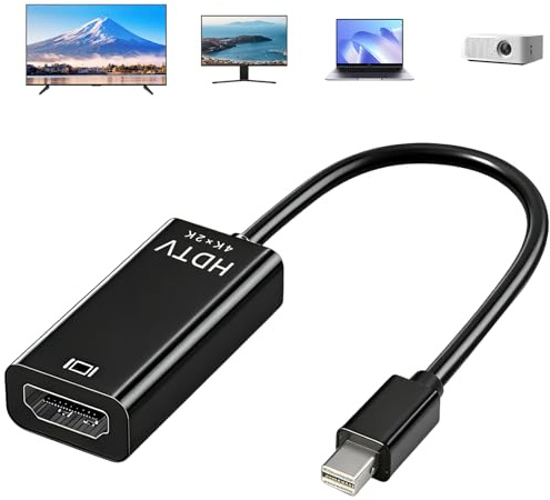 livager 4K Mini DisplayPort to HDMI Adapter Mini DP to HDMI Converter High Speed 2K 60Hz 1080P 120Hz Compatible with MacBook Air Pro iMac Surface Pro Monitor Projector TV Plug and Play Black