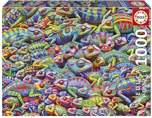 Educa - 1000-Teile-Puzzle für Erwachsene | Chamäleon-Chaos | Maße: 68 x 48 cm | Ab 14 Jahren (20582)