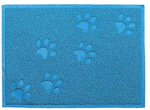 Katzenstreu Kasten Matte,SUAVER Katzenstreu Matte, PVC, Vorleger für Katzentoiletten, 30 x 40 cm (Hellblau)
