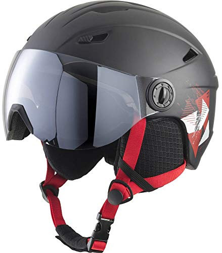 Tecnopro Kinder Pulse S2 Visor HS-016 Skihelm, Black/Red, XXS