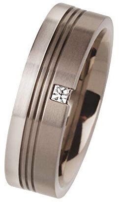 Ernstes Design Ring R94 echt Platin 960 Titan Brill. 0.05 ct. Partnerringe