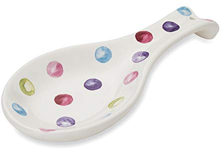 Cooksmart British Designed Spoon Rest | Spoon Rests for All Type of Spoons | Kitchen Spoon Rest for All Types of Kitchens - Spotty Dotty