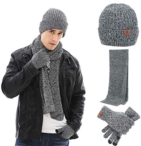 Neusky Mütze, Schal und Handschuhe im 3er-Set (Vintage 3er-Set Grau)
