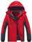 Wantdo Damen Berg Ski Jacke Wärmer Winter Fleece Mäntel Wasserdichter Atmungsaktive RegenMäntel Outdoor Kapuzen Windbreaker Jacken Rot XL