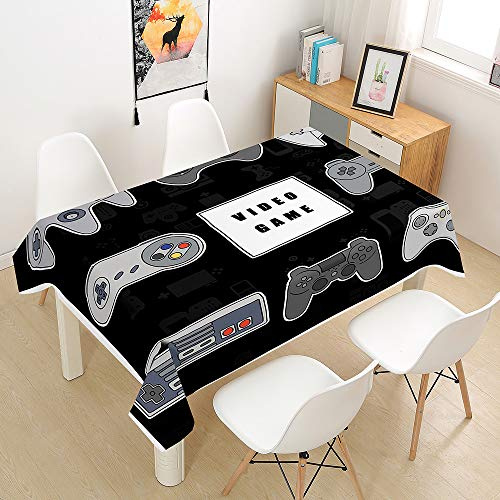 Hiser Mantel Tema de Videojuegos, Artículos de Fiesta para Niños Juego Gamer Temático Decoración de Fiesta (Negro,140x140cm)