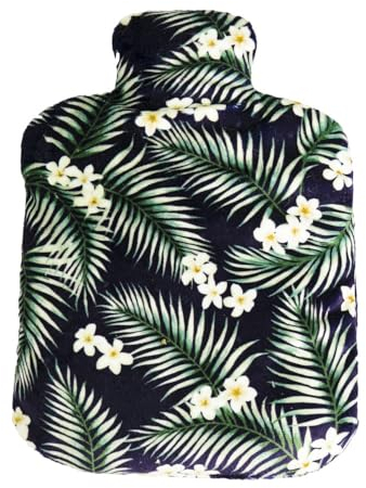 Pelucho - Bouteille Bouillotte micro-ondes Tropical noir - Made in France - Lavande et blé - Chaleur - Bien être - Douceur - bouillotte micro-onde