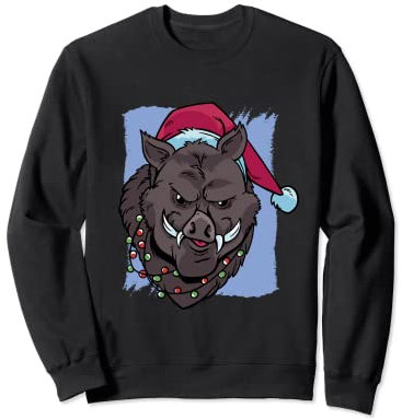 Keiler mit Weihnachtsmann Mütze Xmas für Jäger Sweatshirt