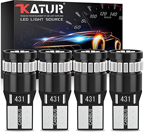 KATUR 194 LED Light Bulb Ultra Blue Super Bright 168 2825 W5W T10 Wedge 24-SMD 3014 Chipset LED Replacement Bulbs CANBUS Error Free for Car Dome Map Door Courtesy License Plate Lights (4pcs,Blue)