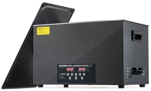 CREWORKS 30L Digital Ultrasonic Cleaning Machine with Degas and Gentle Mode, 600W Ultrasonic Cleaner Machine with Heater and Timer, Professional Ultrasound Cleaner for Glasses Auto Tool Machine Part