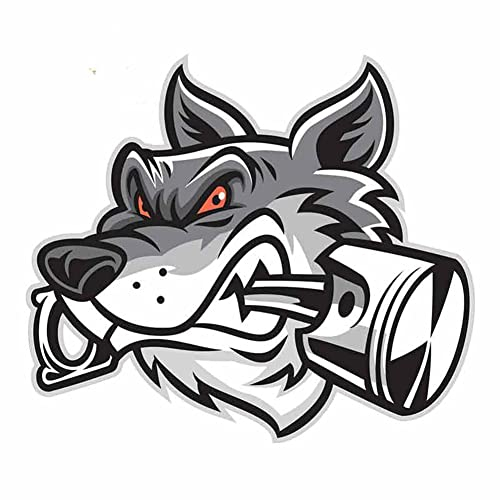 Realistic 3D Autoaufkleber Wolf Kopf,Asudaro 2 Stück lustige Wolf Bite Kolben Aufkleber Auto Seitenschweller Aufkleber Wolf Bites Kolben Aufkleber für Auto LKW Laptop Wasserflasche,grau