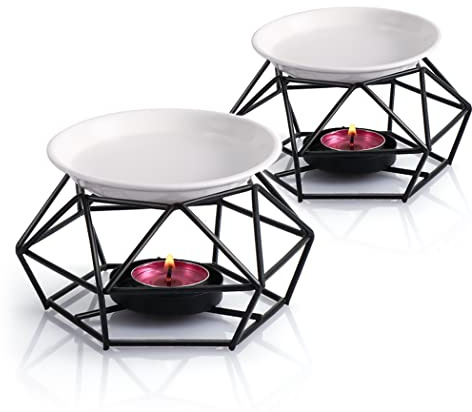 SXCHEN Zarte romantische Keramik Teelicht Kerzenhalter Ölbrenner, Ätherisches Öl Räucherstäbchen Aroma Diffusor Ofen Heimdekoration Europäischer Stil Vogelnest Stilvolles Design - 2 Stück