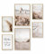 Heimlich® Premium Poster Set mit Bilderrahmen Holz Eiche | 2 x DIN A3 & 4 x DIN A4 - ca. 30x42 & 21x30 | Stilvolle Poster Collagen mit passenden Bilder als Wanddeko » Achtsam Beige Strand «