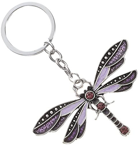 Amosfun Libelle-Schlüsselanhänger Schlüsselanhänger Damen-Auto-Schlüsselanhänger Für Niedliche Libelle Schlüsselanhänger Amethyst-Anhänger Kinder-Geschenk Kreativer