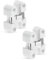 Gedotec bisagra oculta bisagra invisible para puerta de mueble bisagra para puerta de mueble - H1964 | latón blanco mate | bisagra para empotrar en madera | 11 x 33 mm | 2 piezas - Bisagra para puer
