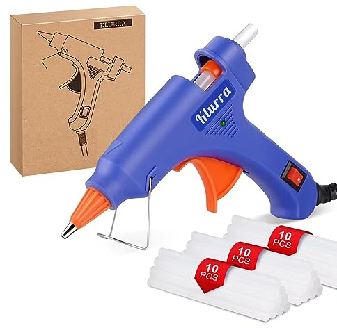 Glue Gun, Mini Hot Glue Gun Kit with 30 Glue Sticks for School Crafts DIY Arts Quick Home Repairs, 20W (Blue)