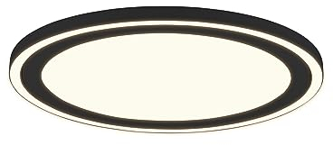 Reality Leuchten LED Deckenleuchte Carus R67224332, Kunststoff Schwarz matt, inkl. 20 + 9 Watt LED